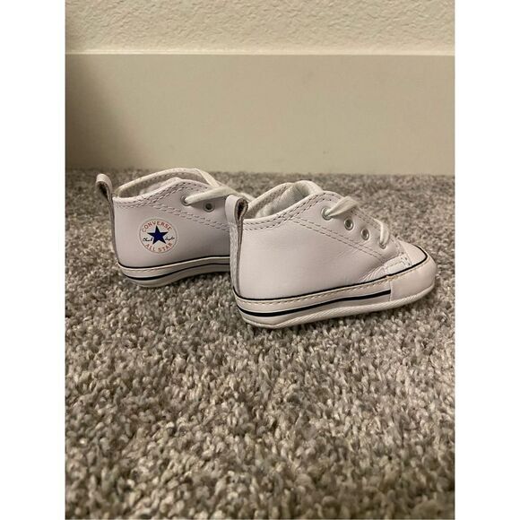 Baby Converse White Faux Leather size 2 - Picture 4 of 6